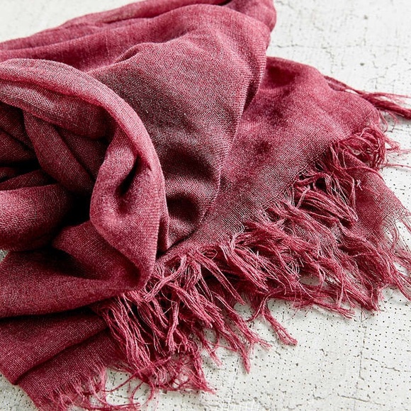 Sheer Gauze Fringe Cotton oversized Blanket Scarf - Picture 5 of 7